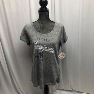 New York Yankees Future Pitcher Maternity T-Shirt Womens Size Large Gray NEW